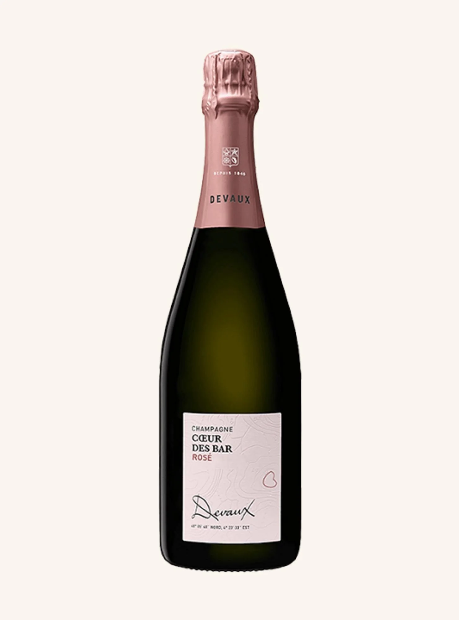 Veuve A. Devaux Coeur des Bar Rose Brut, Champagne, France